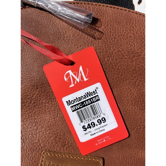 Montana West Crossbody Bag Womens Brown Cow Print Guitar Strap Purse‎ MWC-8518BR - Picture 8 of 12
